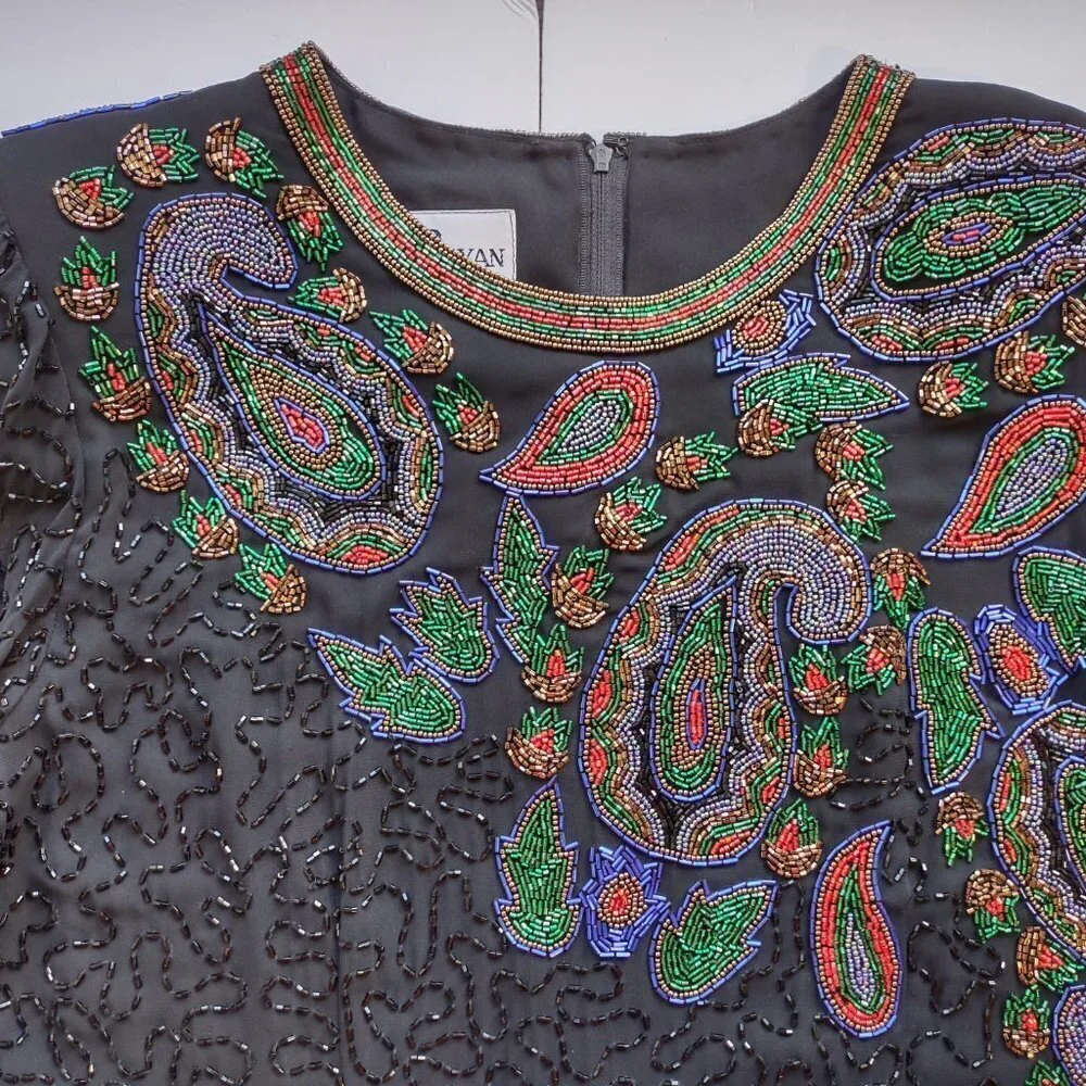 Vintage Jack Bryan Beaded Top Elegant Quiet Luxury Special Occasion  Size 6 - Picture 5 of 12